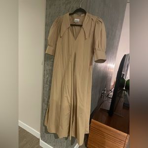 GANNI POPLIN MIDI DRESS